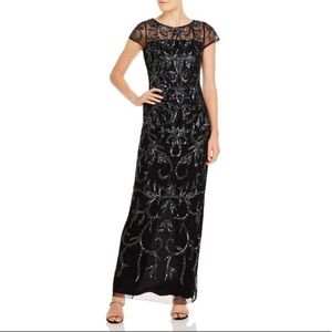 Adrianna Papell Black Sequin Maxi Dress